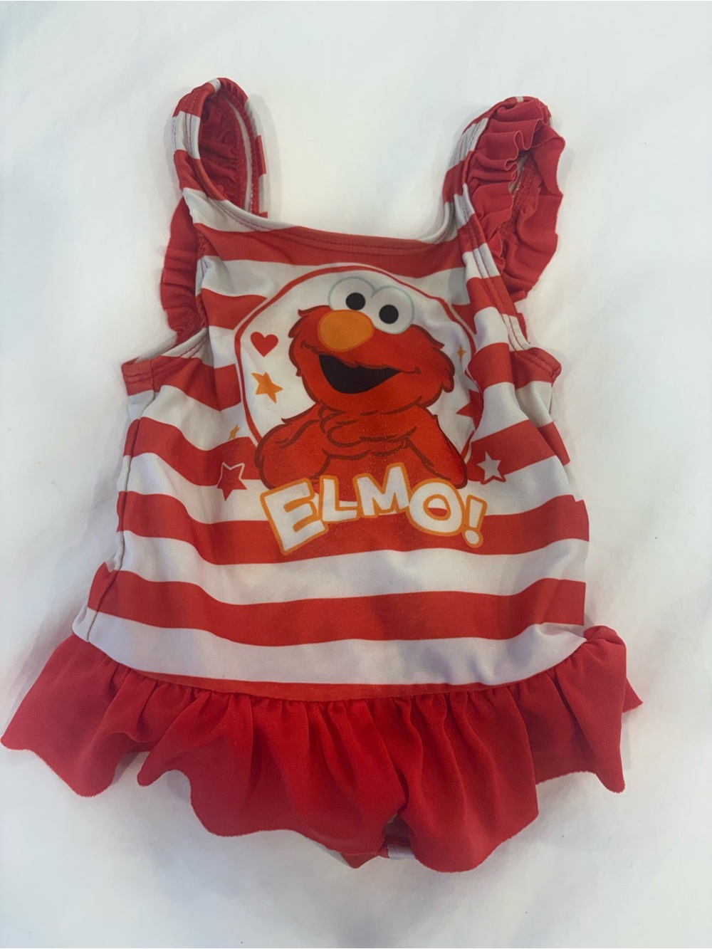 Elmo Red & White Striped Toddler Swimsuit